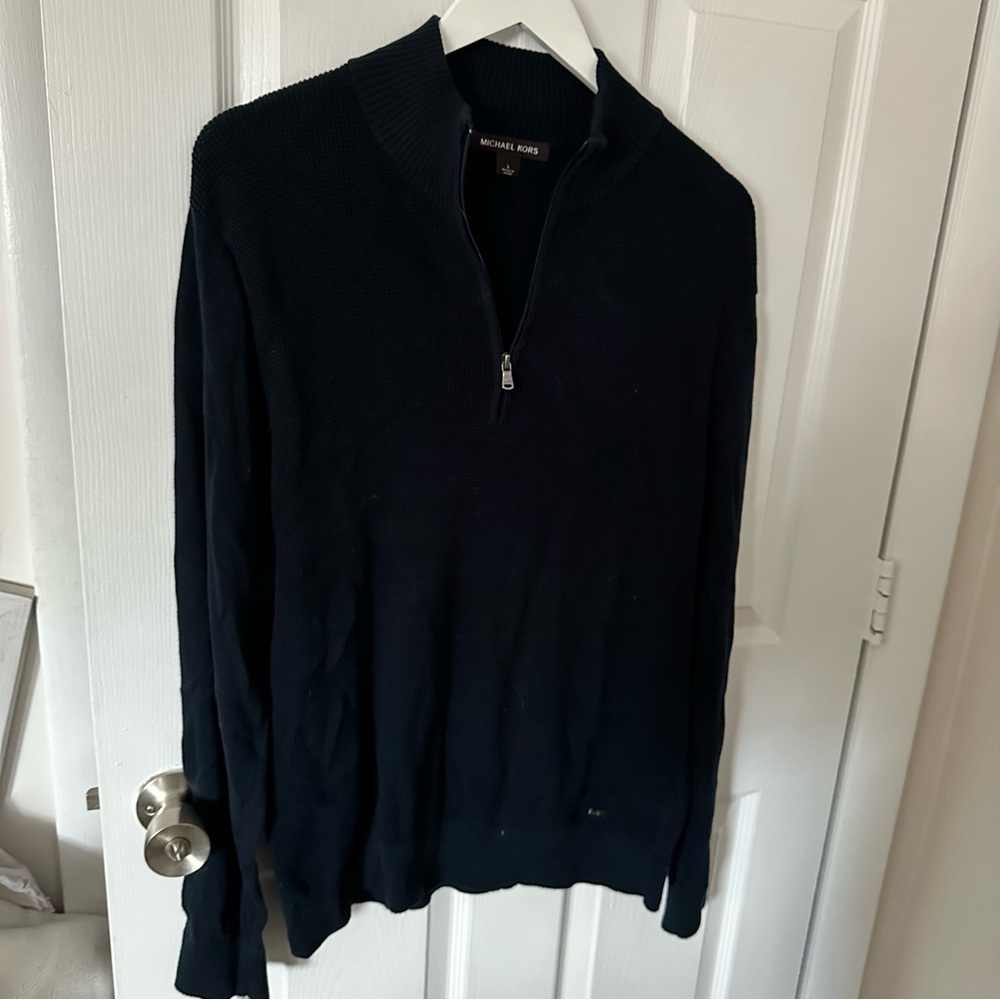 Navy Michael Kors 1/4 Zip Sweater